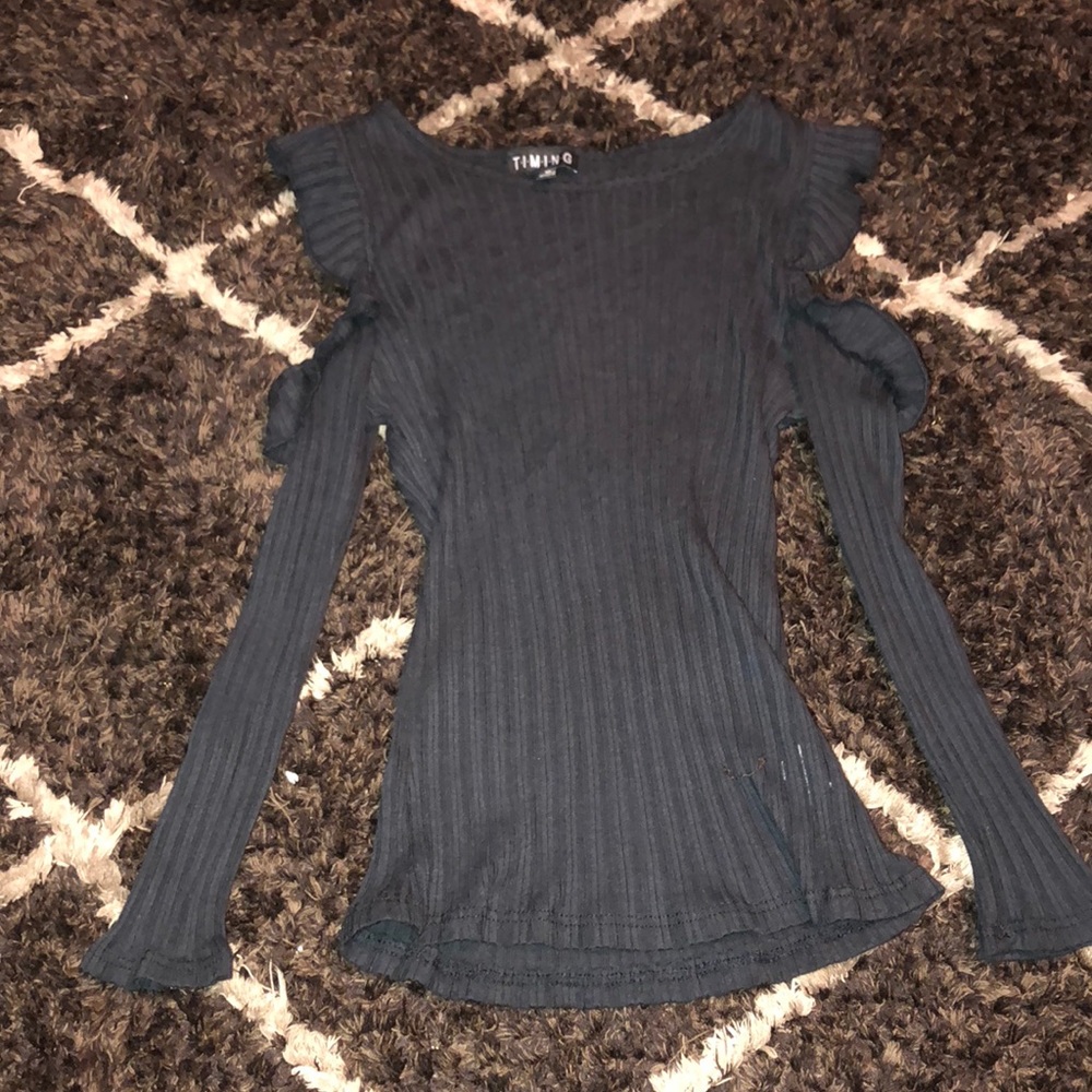 Off the shoulder black blouse